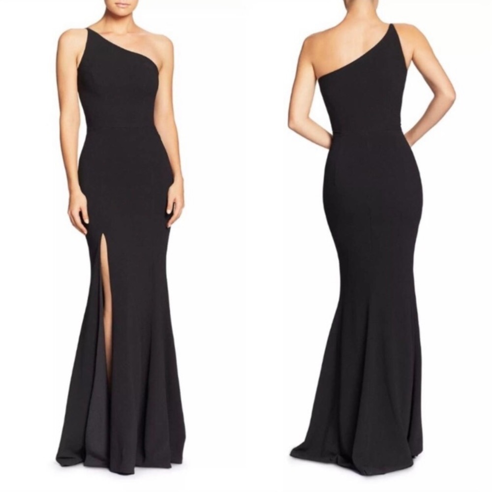 Dress The Population Amy Black One Shoulder Gown